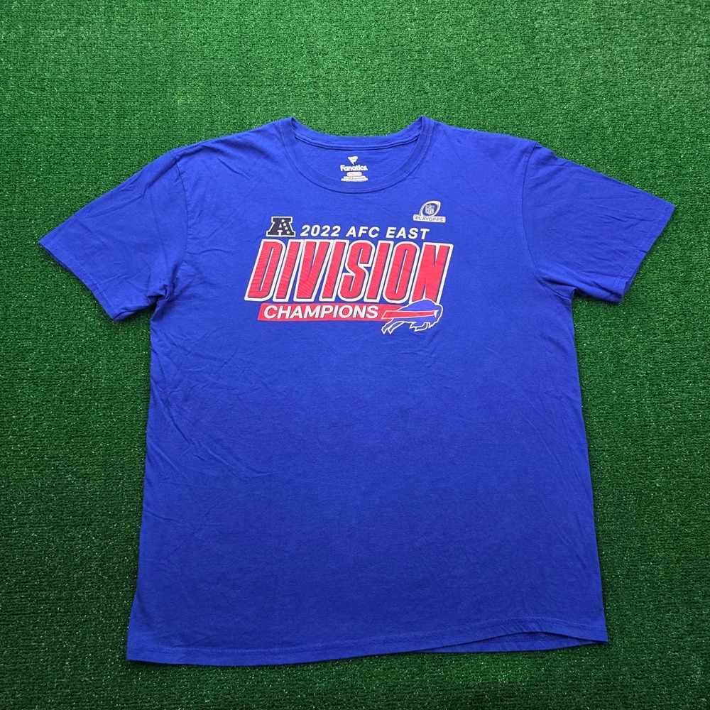 Buffalo Bills 2022 AFC East Division Champions Tshirt Mens XL Blue NFL Football